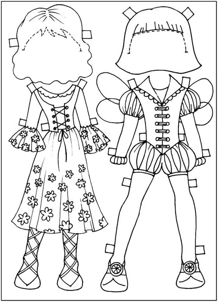 Раскраски Бумажные куклы