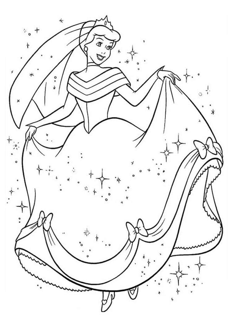 Раскраски принцесса Золушка