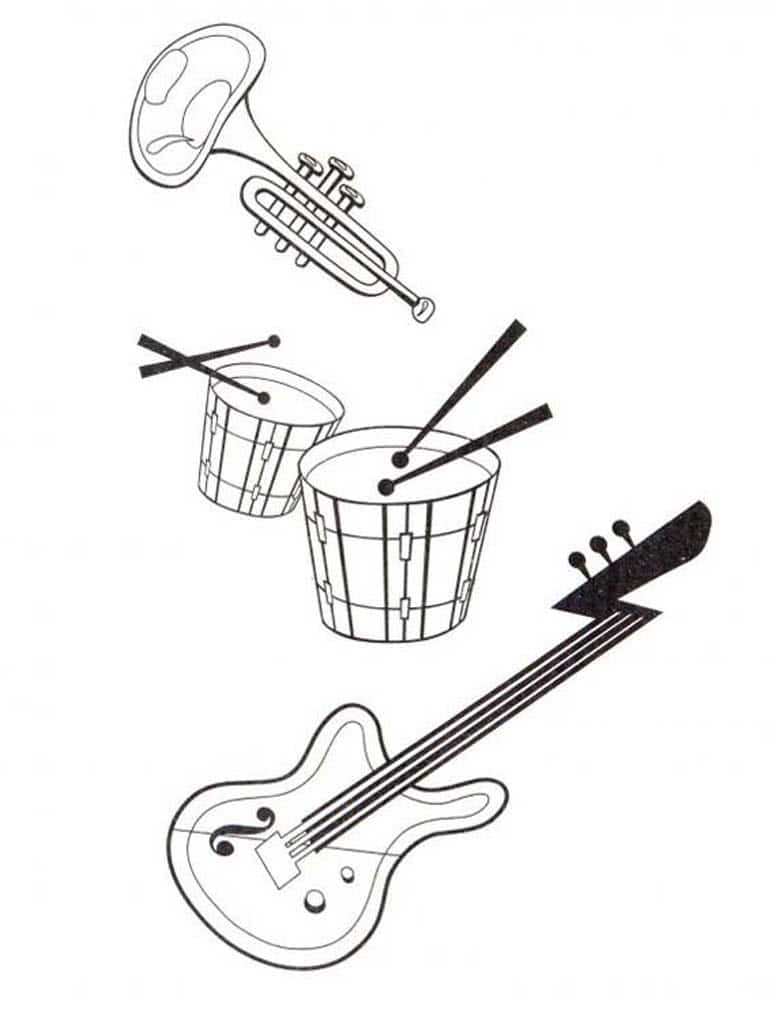 Раскраски Музыкальные инструменты