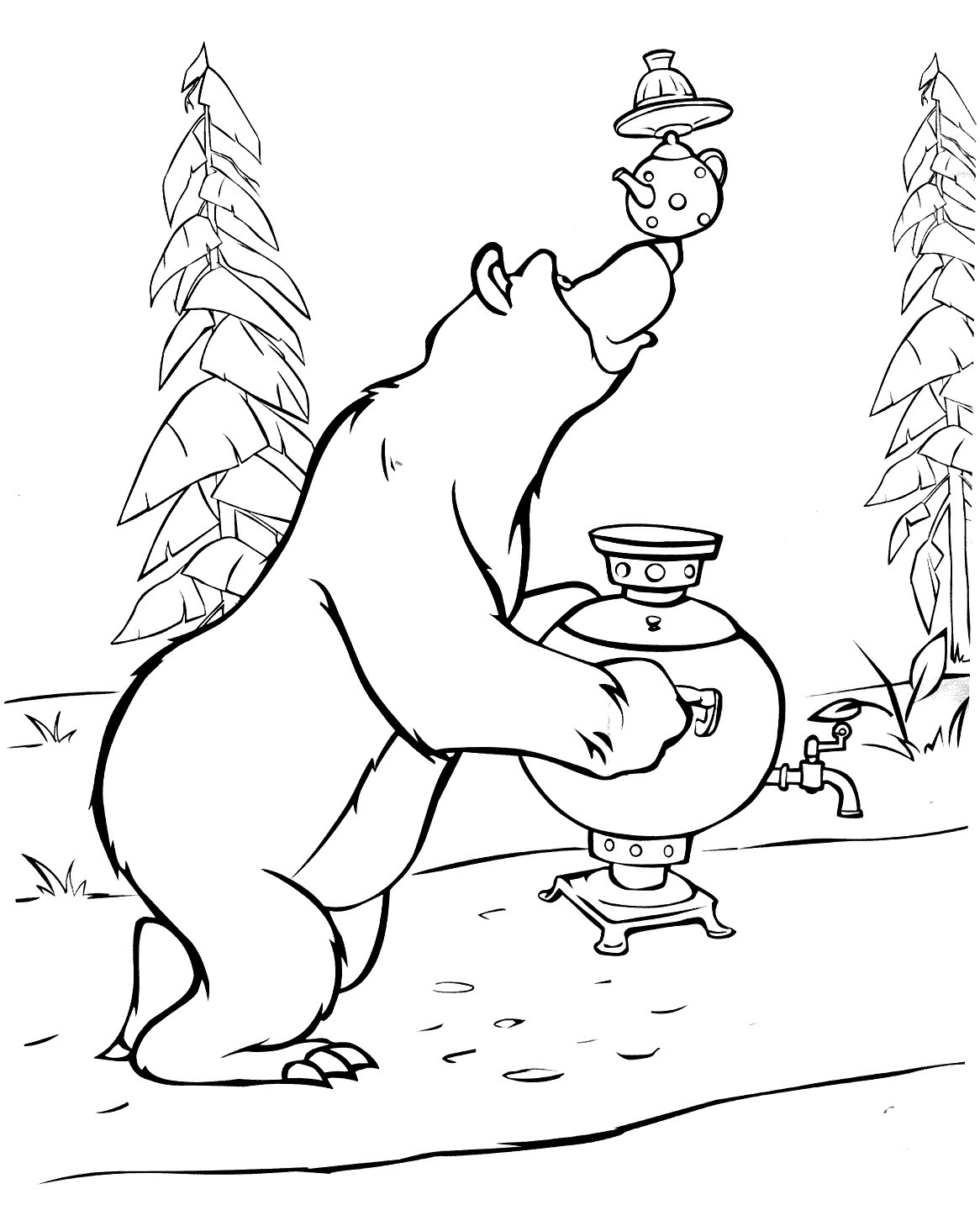 Раскраски Маша и Медведь